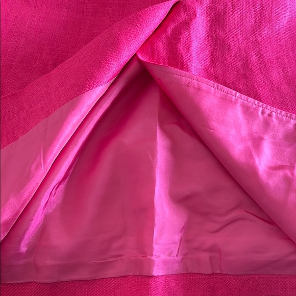 Vintage Yves Saint Laurent Variations Pink High Waisted Linen Pencil Skirt - Picture 6 of 6